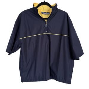 PGA Tour Windbreaker Short Sleeve 1/4 Zip Mens Medium Navy Blue
